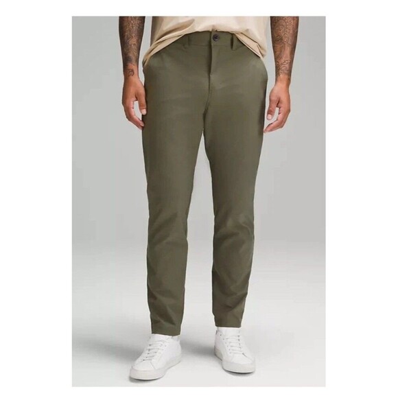 LULULEMON Slim-Tapered Trouser Pants Size 36 Army Green NEW Casual Career Basic - Picture 2 of 12